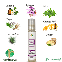 herbasys Natural Care - Migraine Pain Relief Roll On| 100% Natural | Ayurvedic 10 ML *2 