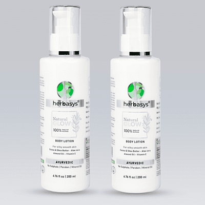 herbasys Natural Glow Ayurvedic Body lotion | 2*200ML | (400 ml)